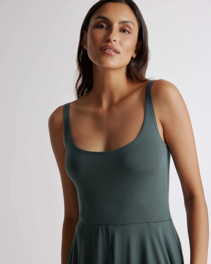 Tencel Jersey Fit & Flare Dress - XS / Dark Olive