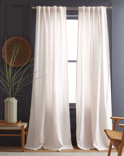 Heavyweight European Linen Curtain - 48x84 / White