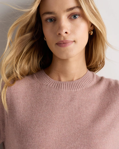 Mongolian Cashmere Shrunken Crewneck Sweater - XS / Ivory