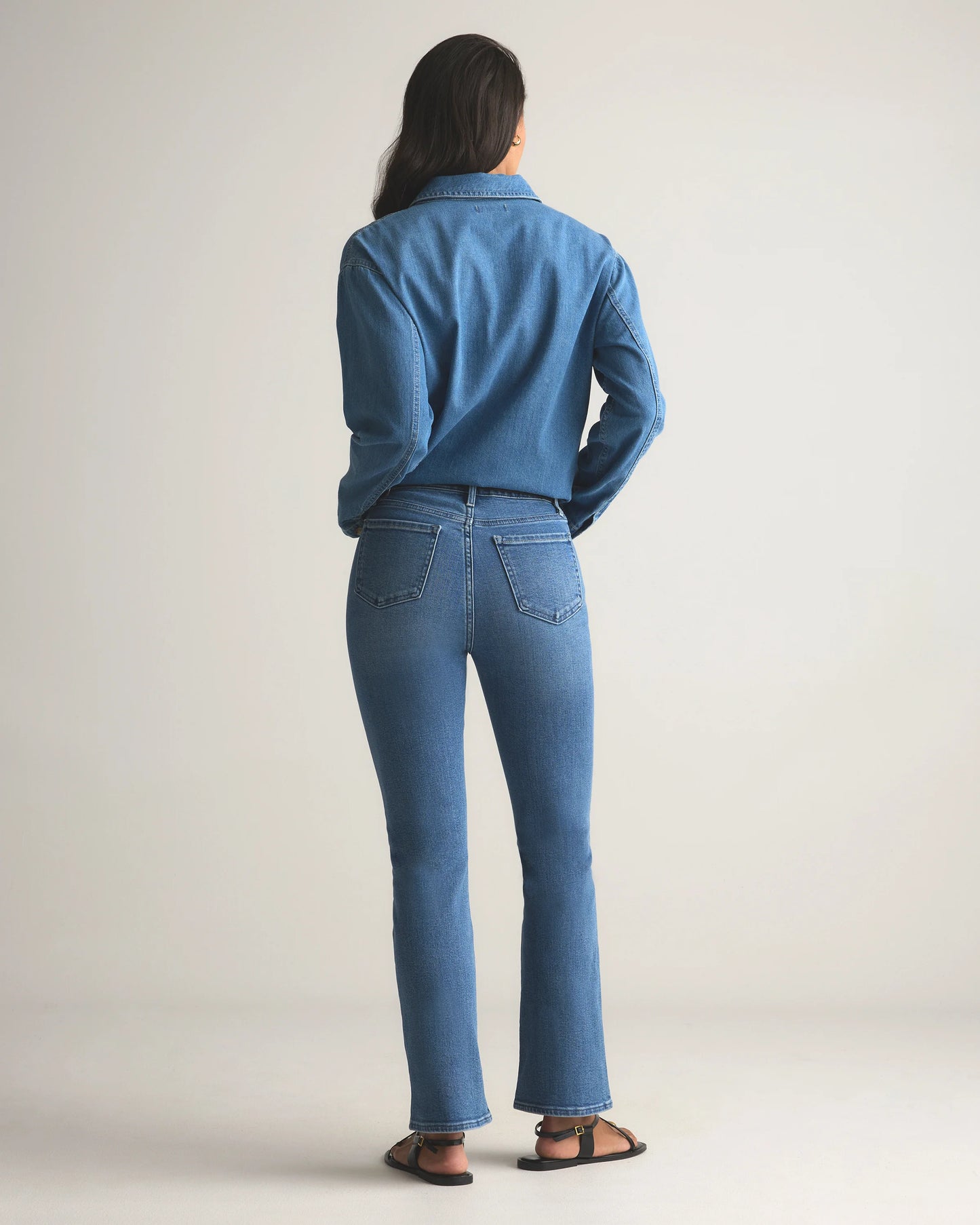 Bella Stretch Kick Flare Jeans - 24 / Deep Rinse