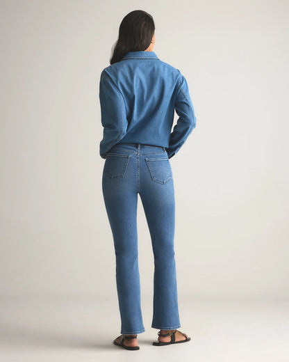 Bella Stretch Kick Flare Jeans - 24 / Deep Rinse