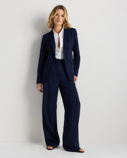 Stretch Crepe Cinched Waist Blazer - XS / Sand