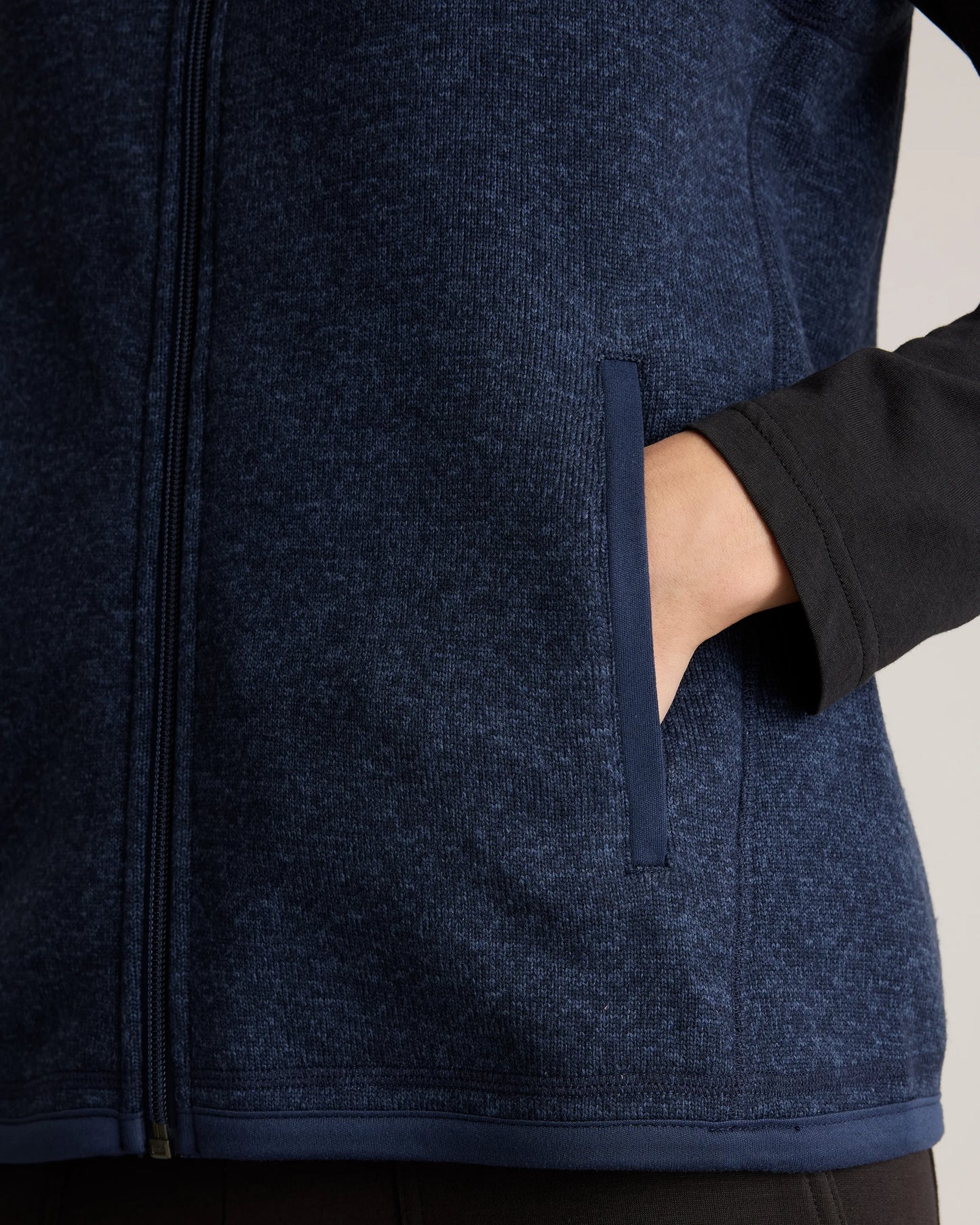 Sweater-Knit Fleece Full-Zip Vest - XS / Heather Mineral Green