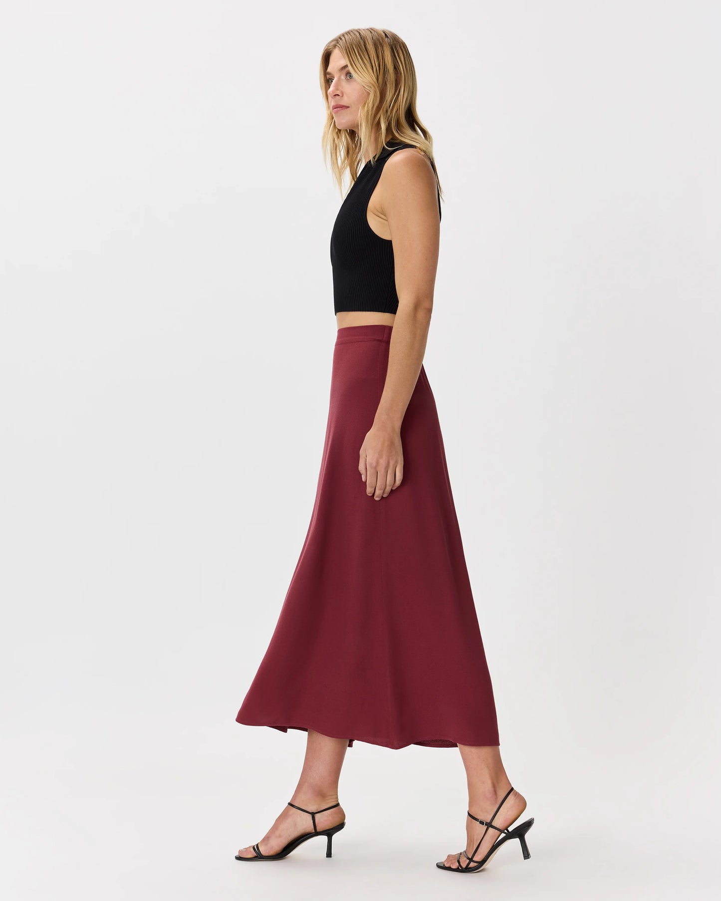 Lightweight Crepe Slip Skirt - XS / Moonstone Blue
