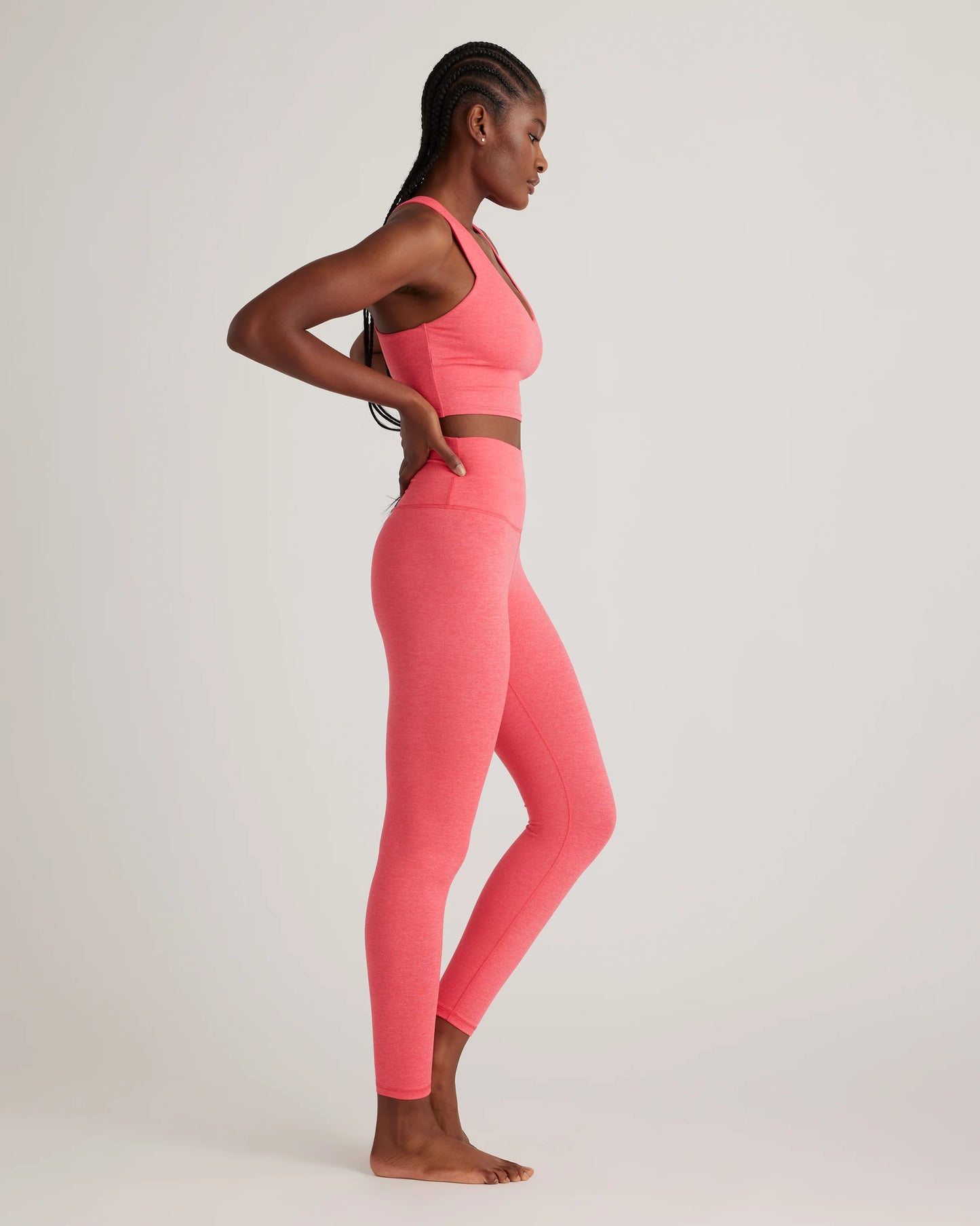 Ultra-Soft V-Neck Cropped Tank - XS / Heather Navy