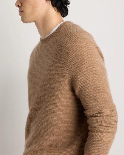 Mongolian Cashmere Waffle Sweatshirt - S / Faded Denim