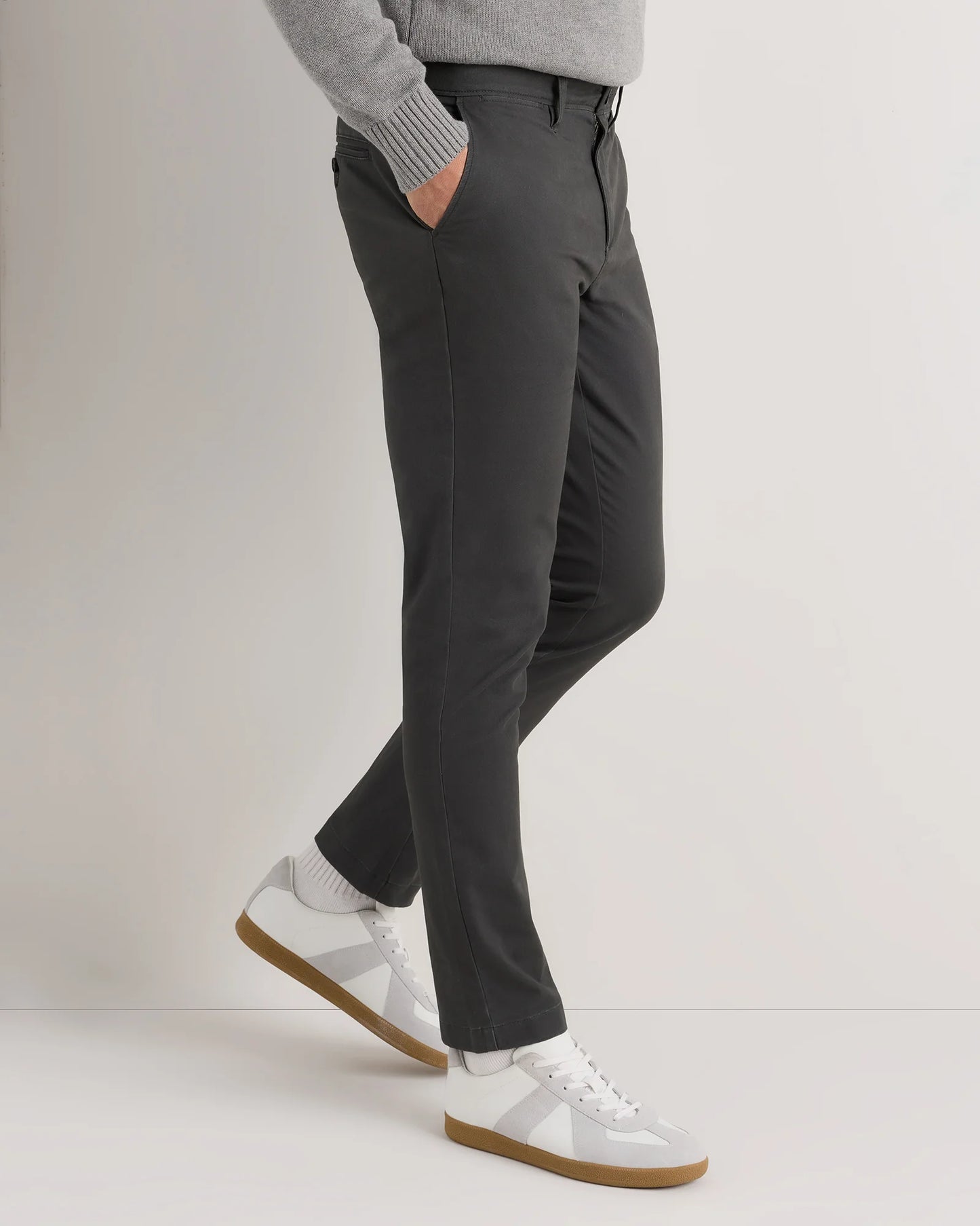 Organic Cotton Stretch Chino Pants - Slim - 30X30 / Stone