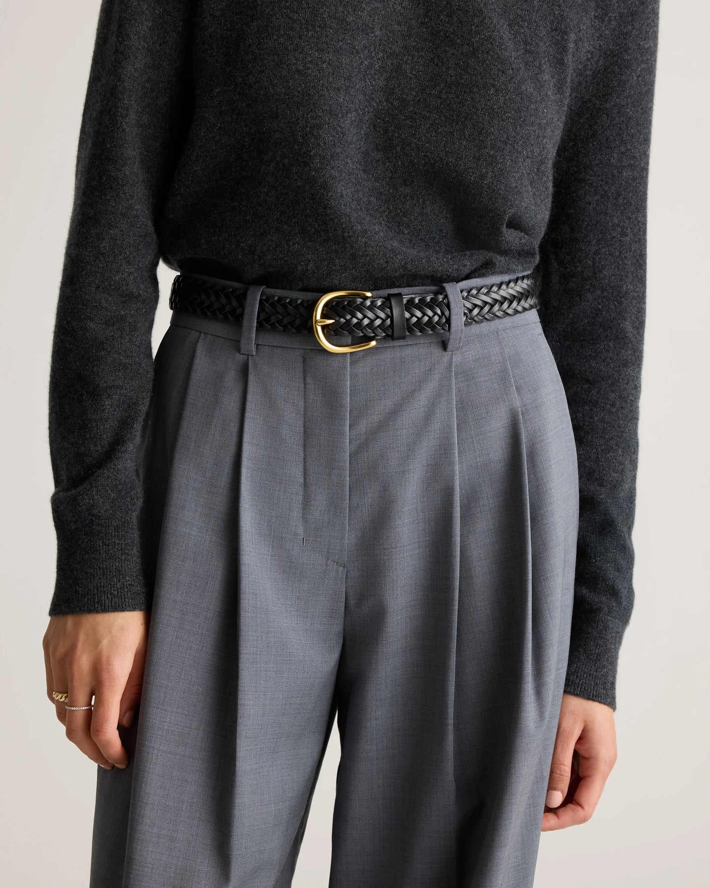 Josie European Leather Braided Belt - XS / Saddle