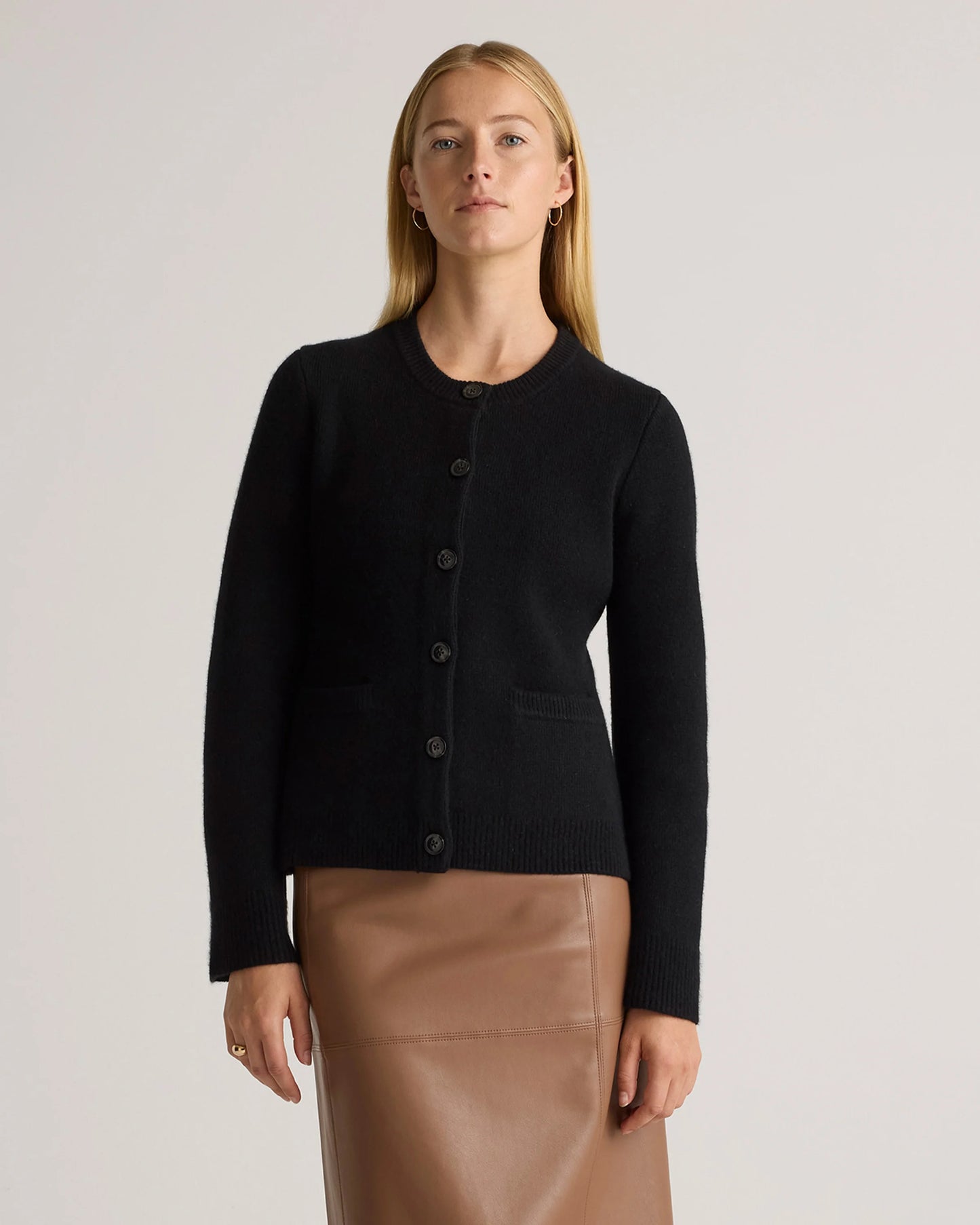 Mongolian Cashmere Structured Cardigan - XS / Oatmeal