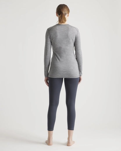 100% Merino Wool All-Season Long Sleeve Base Layer - XS / Black