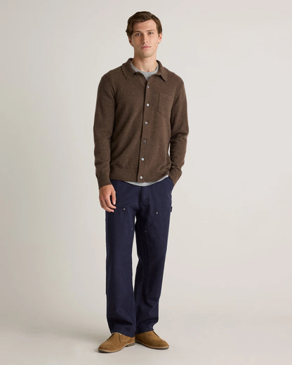 Mongolian Cashmere Button Down Sweater - S / Brown