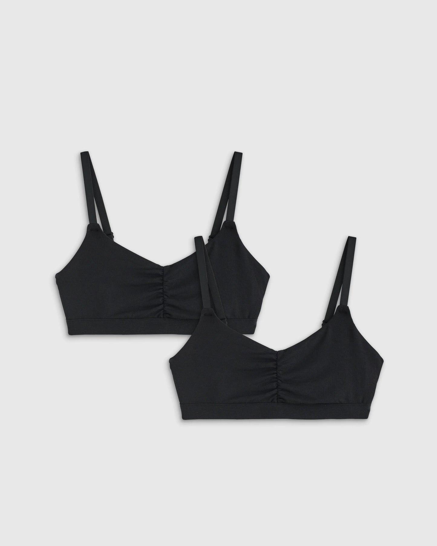 Micromodal Ruched Bralette (2-pack) - XS / Black