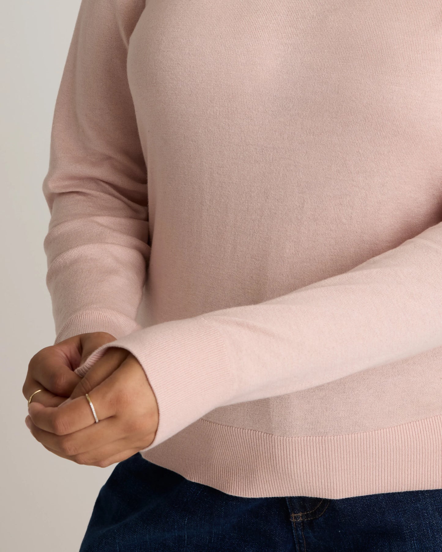 Lightweight Cotton Cashmere Crew Sweater - XS / Mountain Spring Blue