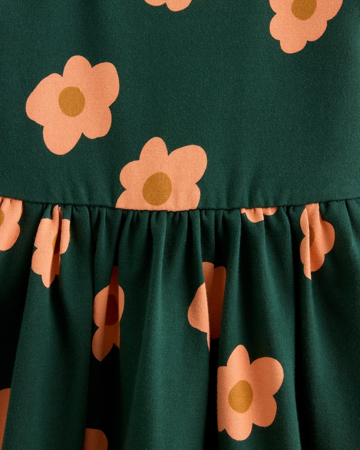 Organic Cotton Long Sleeve Skater Dress - 6 / Red Poppy Garden