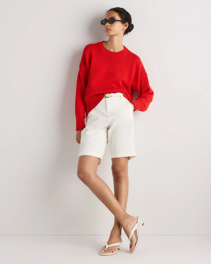 100% Organic Cotton Boyfriend Crew Sweater - XS / Buerre Yellow