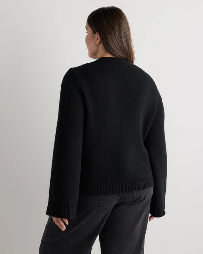 Mongolian Cashmere Structured Cardigan - 1X / Oatmeal