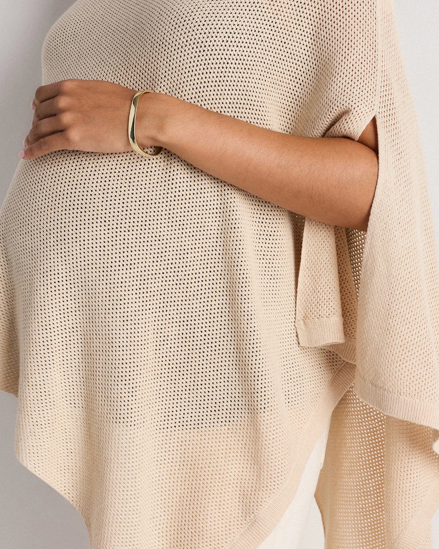 Lightweight Cotton Cashmere Nursing Shawl - One Size / Pale Custard Yellow