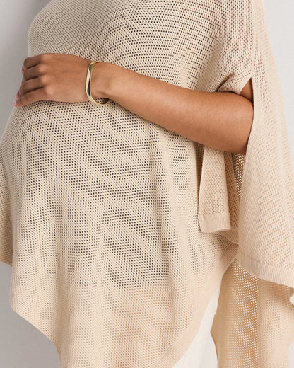 Lightweight Cotton Cashmere Nursing Shawl - One Size / Pale Custard Yellow