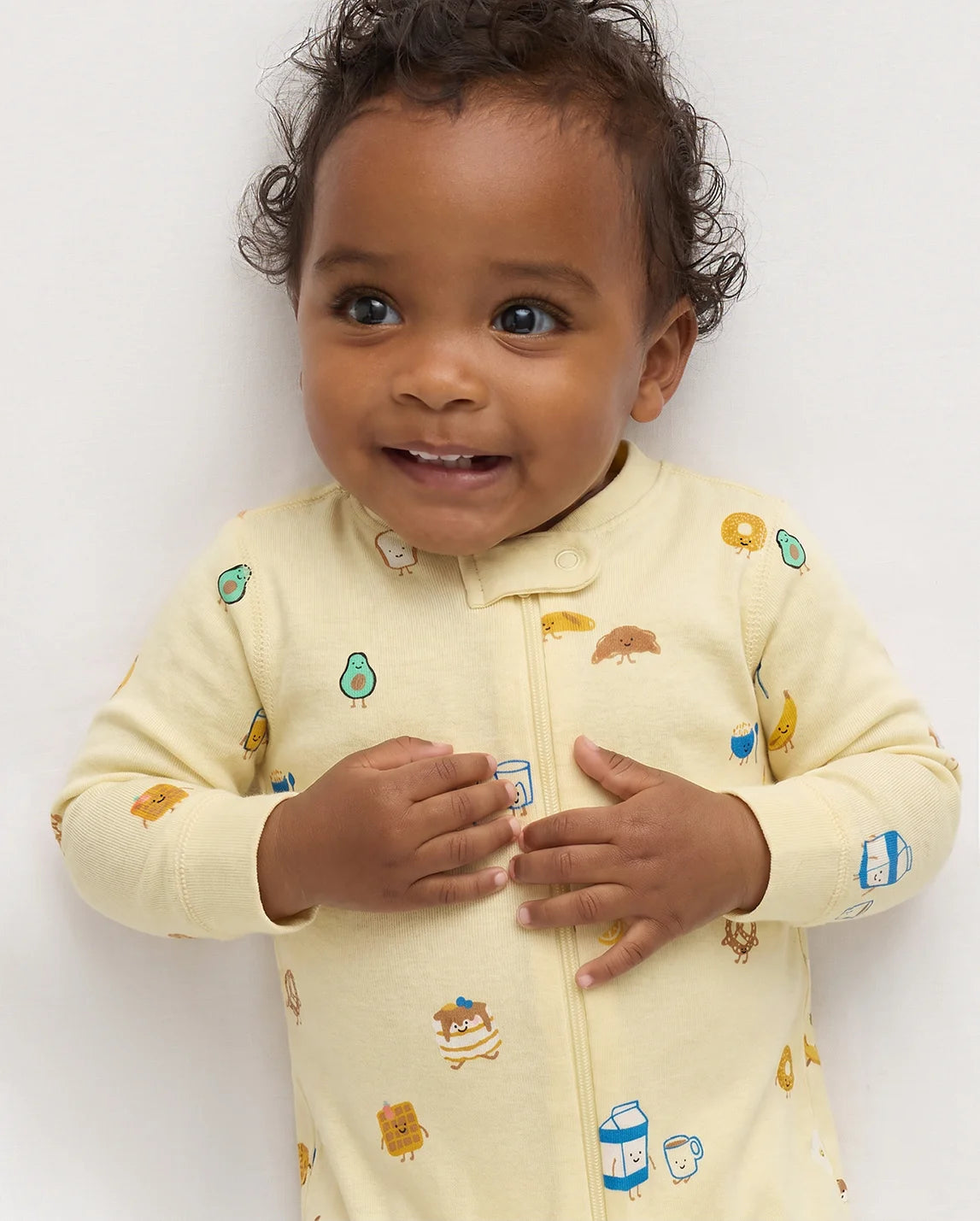 100% Organic Cotton One Piece Pajama - 0-3M / Navy Stripe
