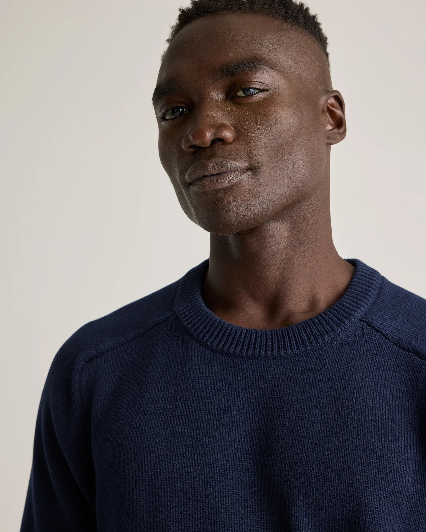 100% Organic Cotton Crewneck Sweater - S / Speckled Beige