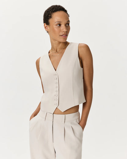 Fluid Crepe Vest - XS / Navy