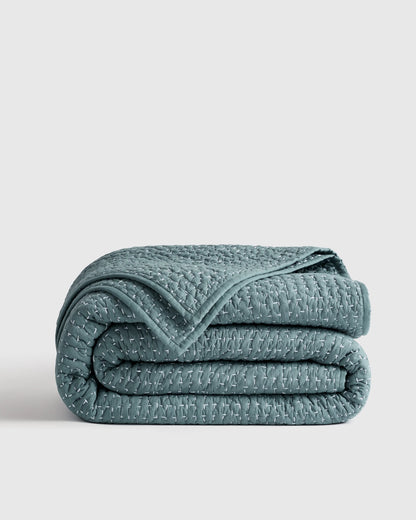 Organic Cotton Hand Stitched Quilt - Twin / Stone