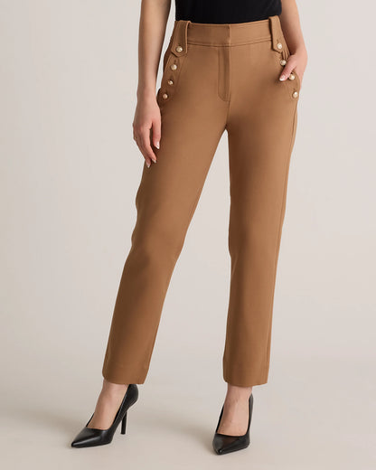 Ultra-Stretch Ponte Straight Leg Mariner Pants - XS / Morel Grey