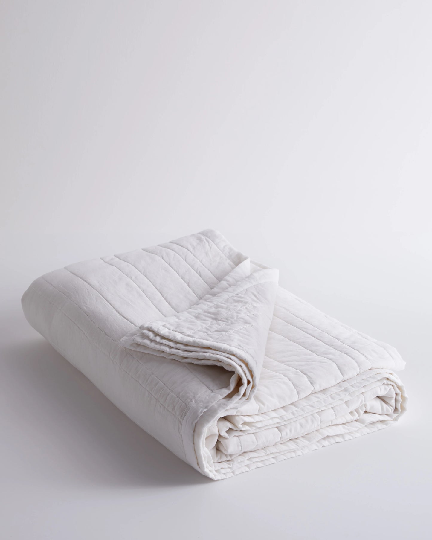 Organic Cotton Stripe Stitch Quilt - Twin / Light Blue