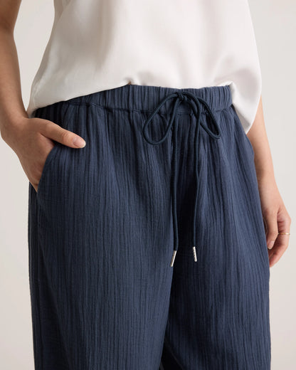 100% Organic Cotton Gauze Straight Leg Pants - XS / Spiced Orange
