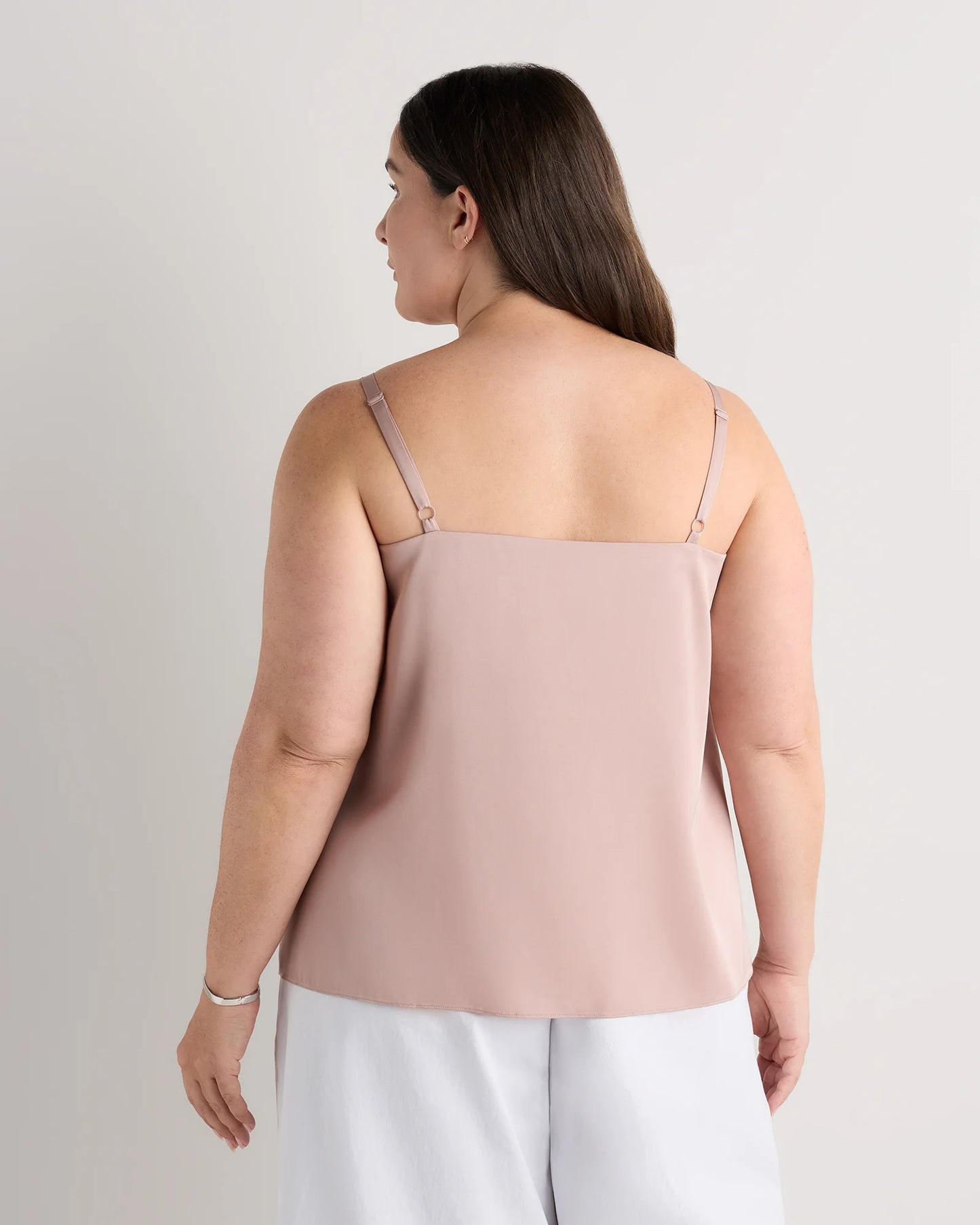 Washable Stretch Silk V-Neck Cami - 1X / Vintage Pink