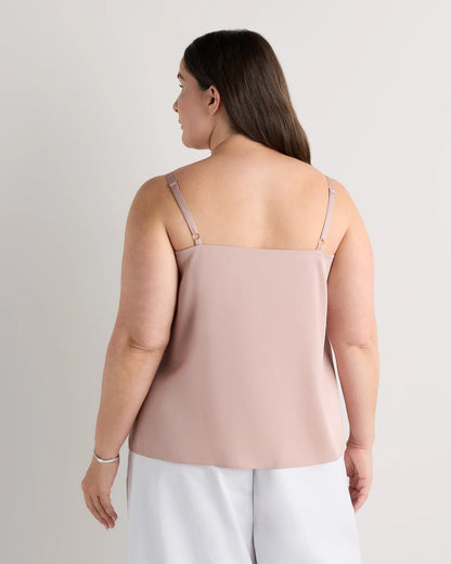 Washable Stretch Silk V-Neck Cami - 1X / Vintage Pink
