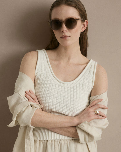 Brixton Polarized Acetate Sunglasses - Standard / Clear Taupe with Brown lens