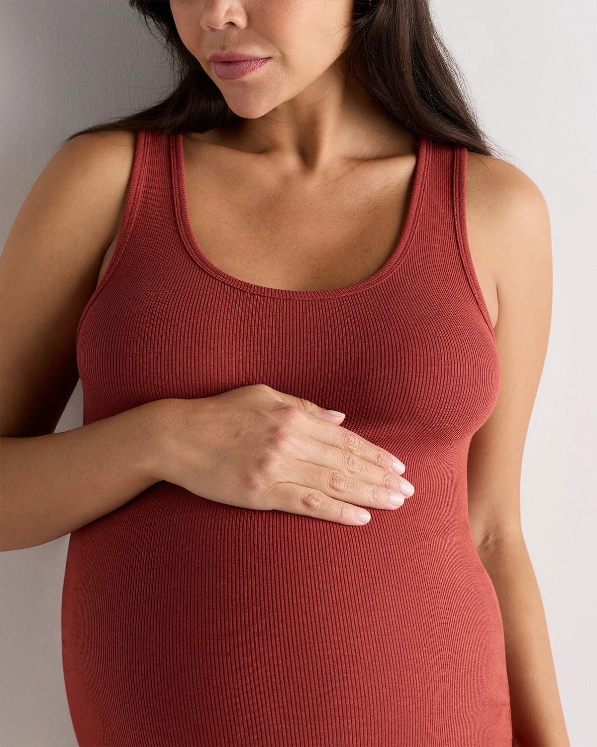 Bamboo Rib Maternity Scoop Neck Tank - XS / Deep Navy