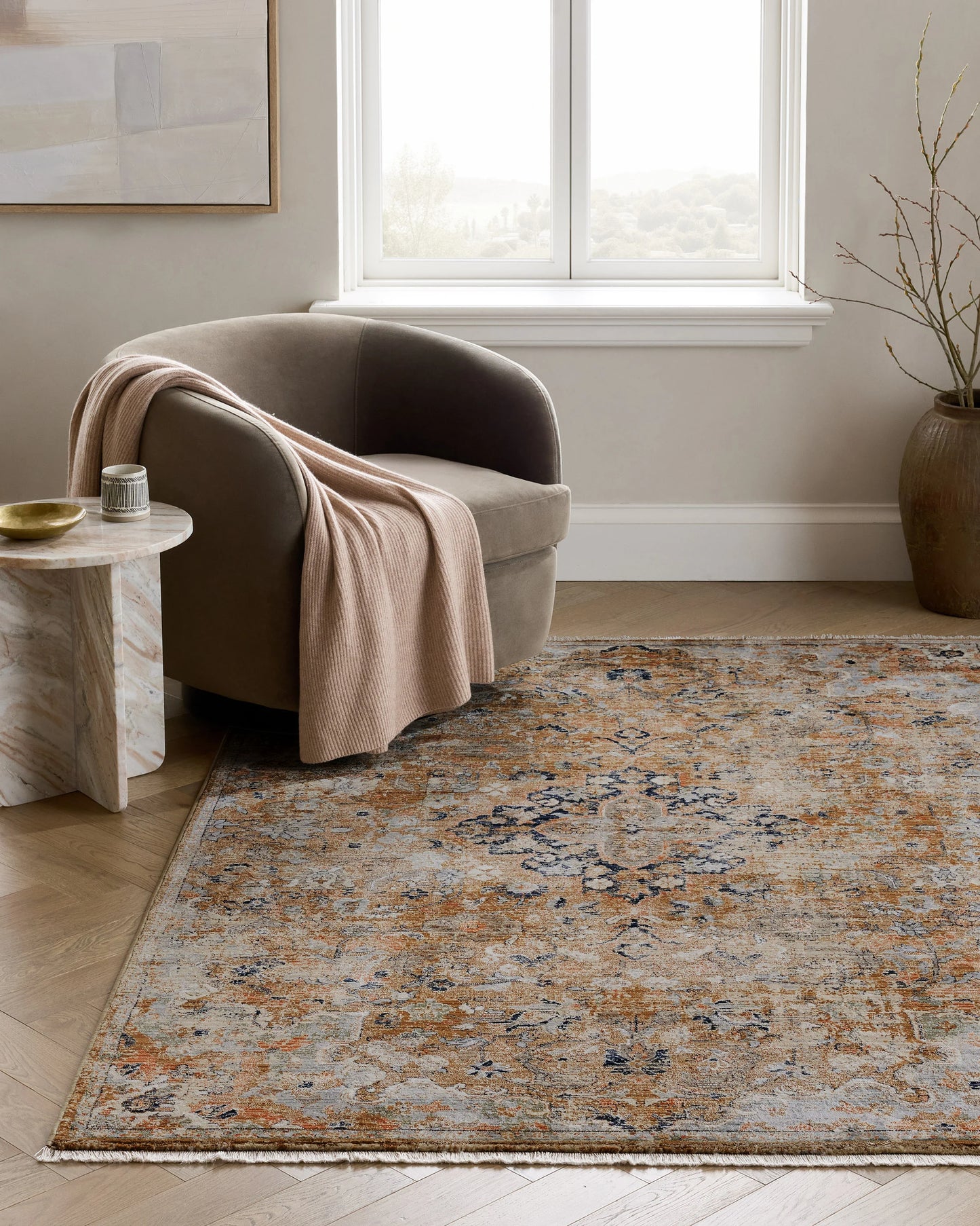 Sari Performance Rug - 5'3" x 7'10" / Spice/Gold