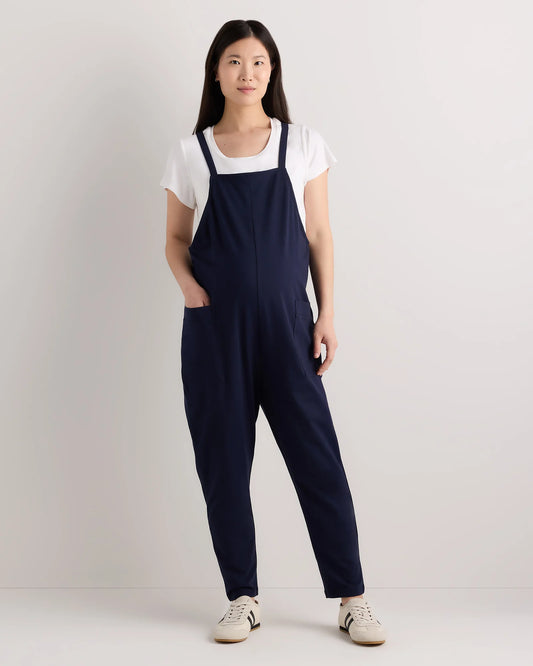 Organic Cotton Maternity Overalls - XS / Deep Navy