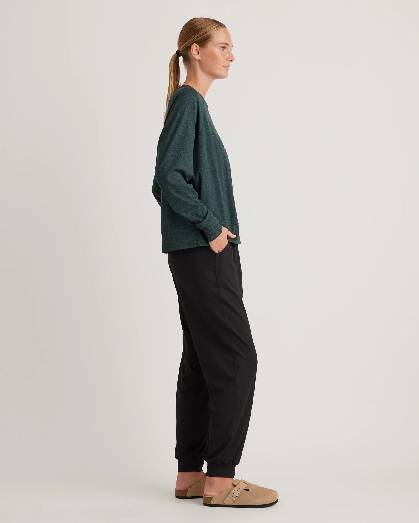 Flowknit High-Rise Boyfriend Joggers - XS / Heather Navy