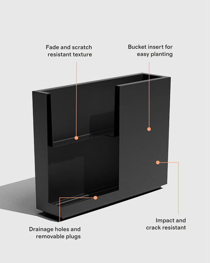 Block Series All Weather Rectangular Planter by Veradek - One Size / Black