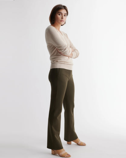 Ultra-Stretch Ponte Bootcut Pants - XS / Roasted Pecan