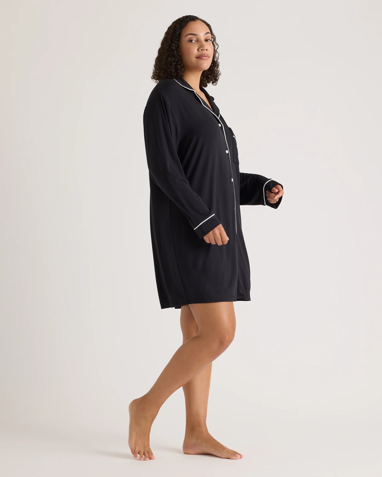 Bamboo Jersey Sleep Shirt - XS / Rhubarb