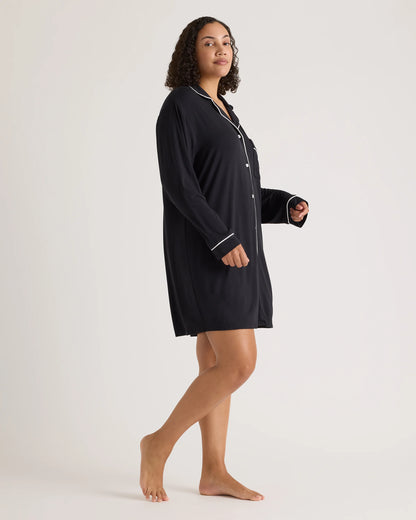 Bamboo Jersey Sleep Shirt - XS / Rhubarb