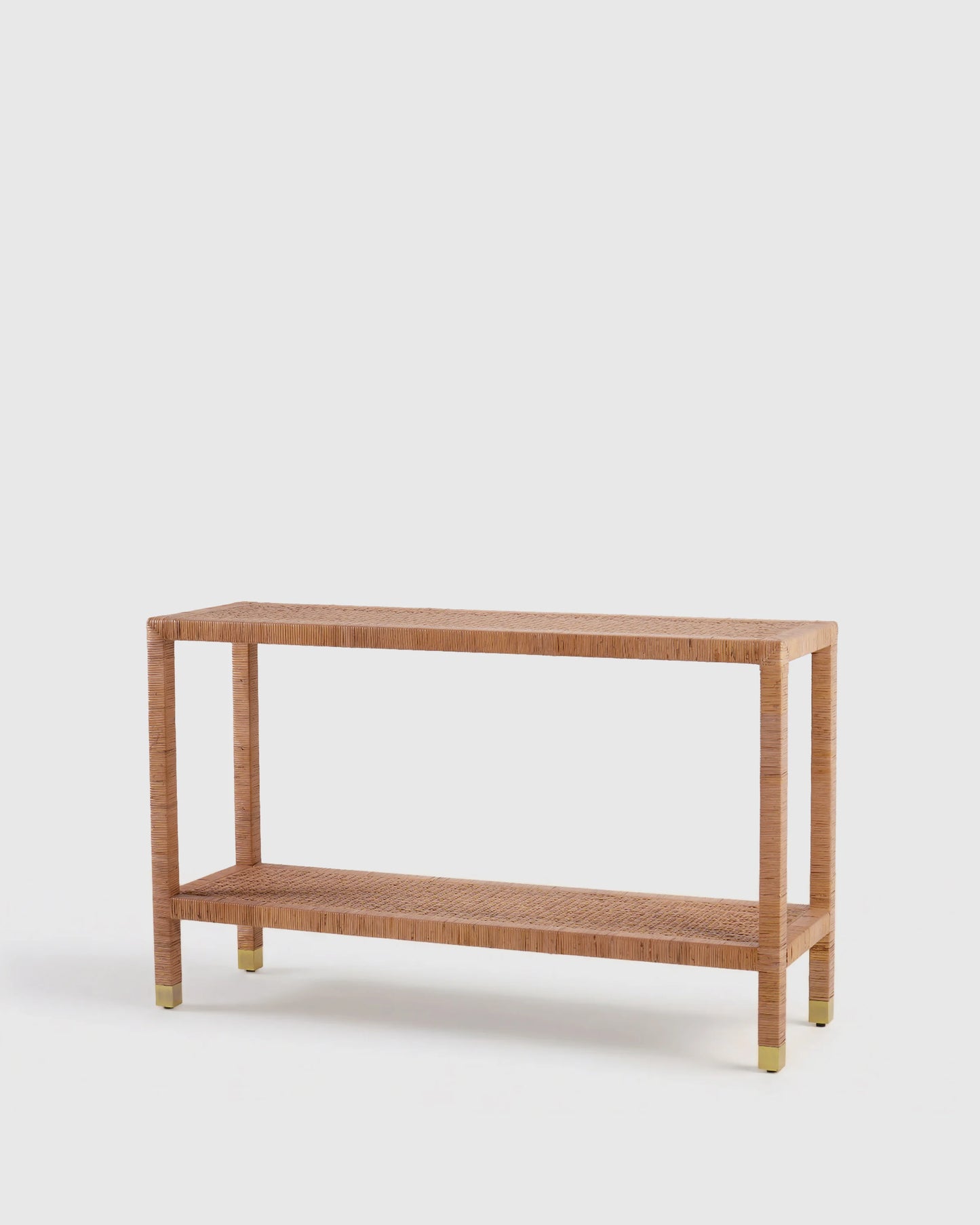 Handwoven Rattan Console Table - One Size / Natural
