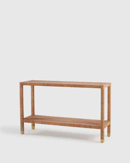 Handwoven Rattan Console Table - One Size / Natural
