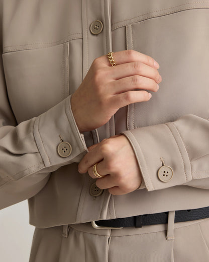 Stretch Crepe Cropped Jacket - XS / Morel