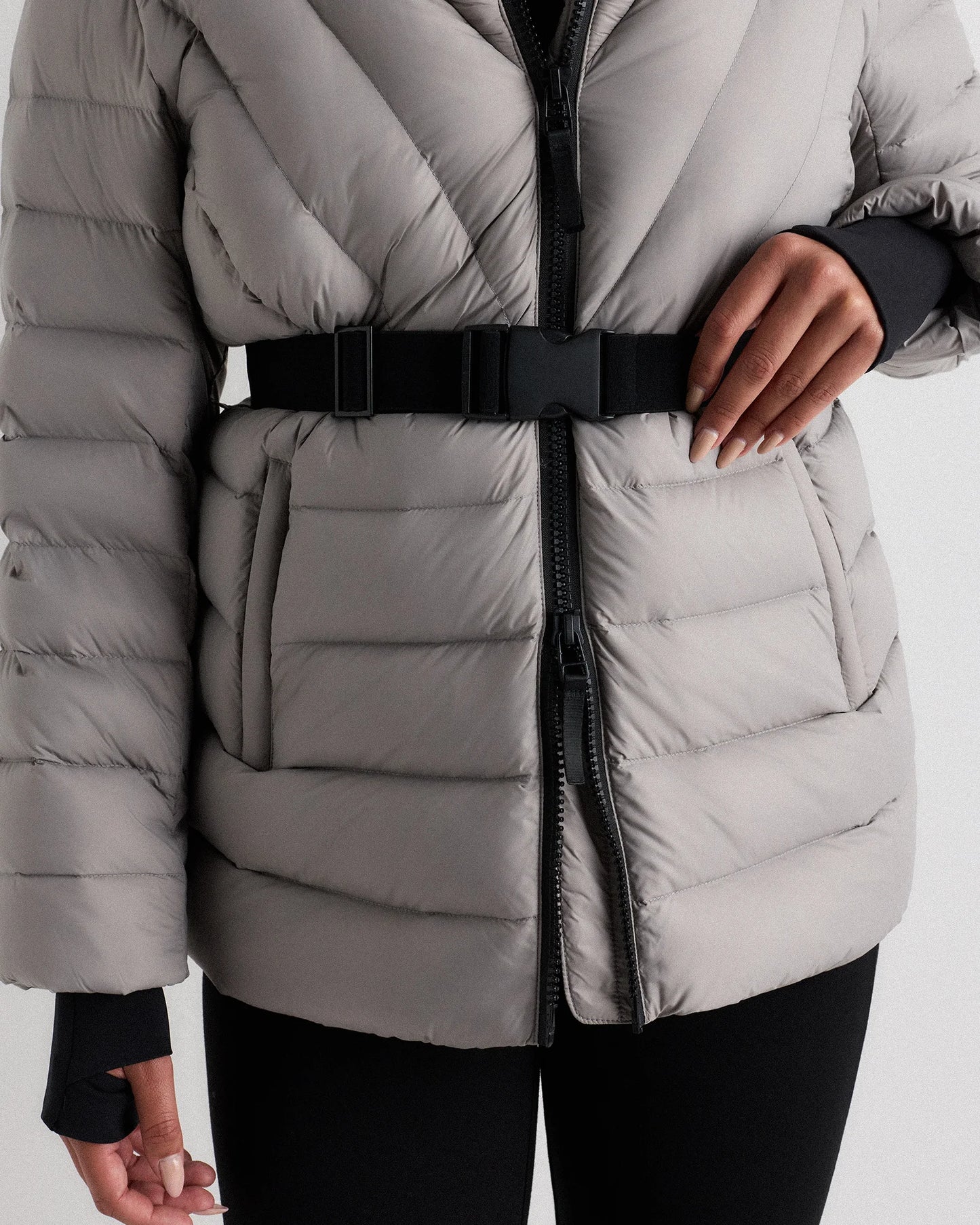 Responsible Down Belted Puffer Coat - XS / Hot Fudge
