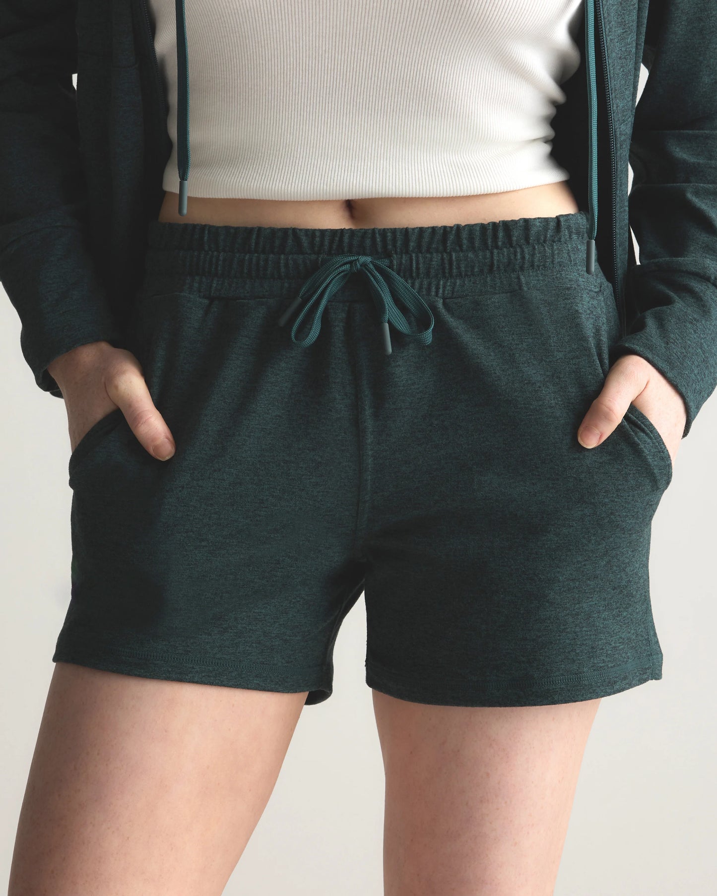 Flowknit Mid-Rise Shorts - XS / Heather Deep Navy