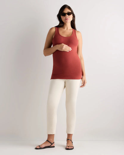 Bamboo Rib Maternity Scoop Neck Tank - XS / Deep Navy