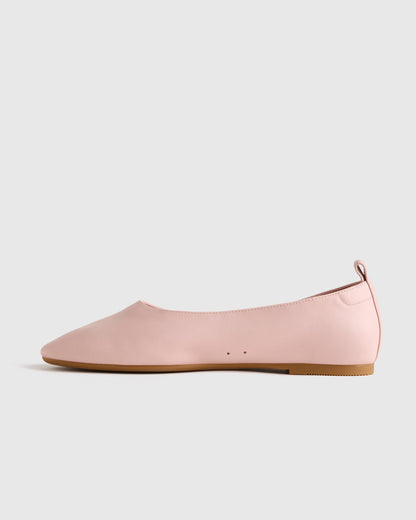 Italian Leather Glove Ballet Flat - 5 / Shell Pink