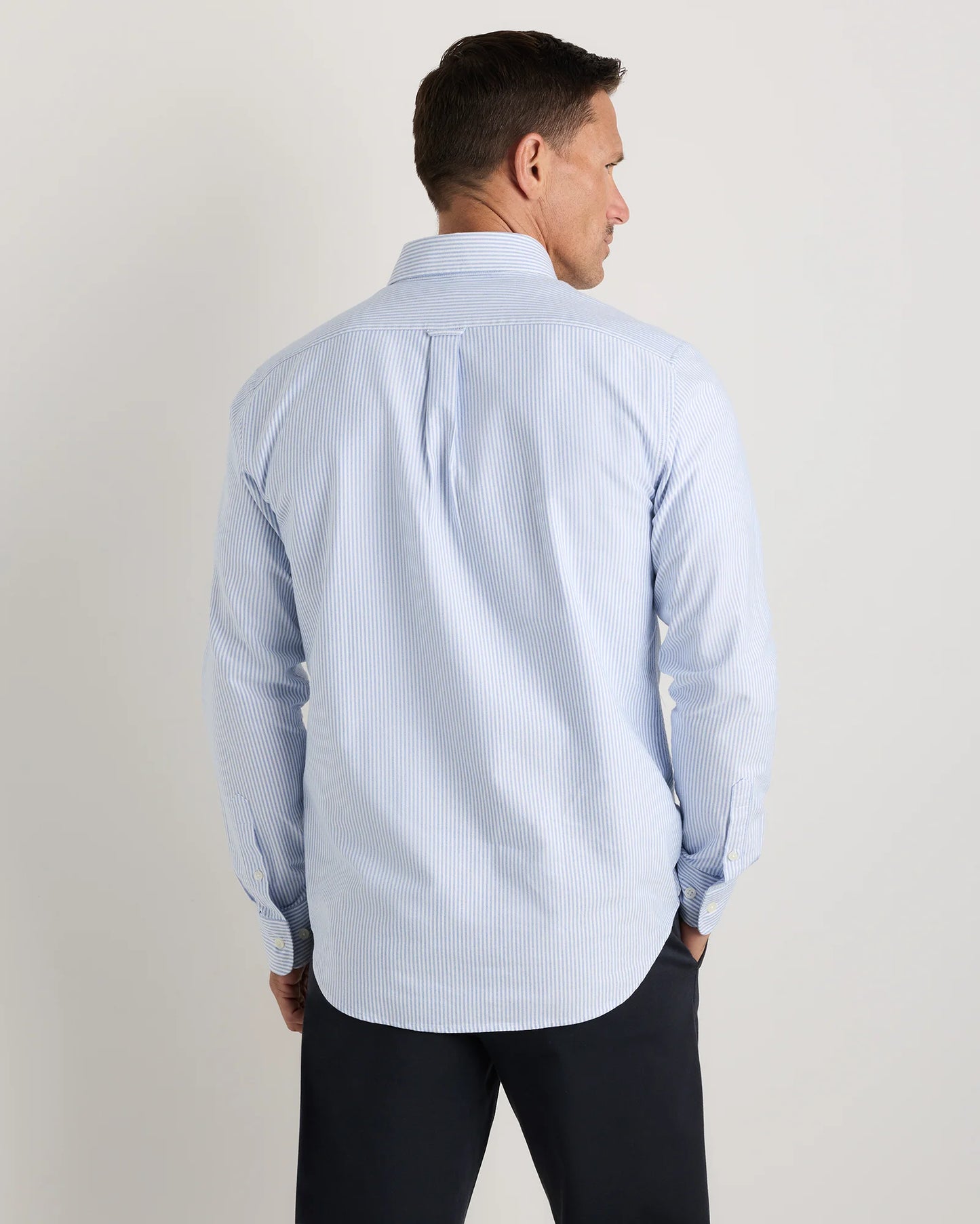 100% Organic Cotton Oxford Shirt - XS / Light Pink Stripe