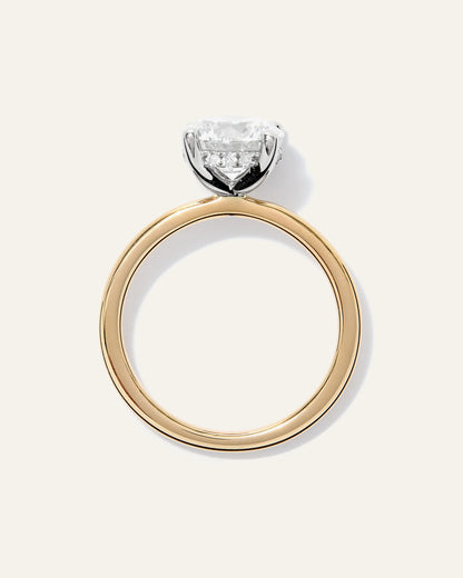 Lab Grown Diamond Round Petite Hidden Halo Engagement Ring - 2ct - 4 / Yellow Gold