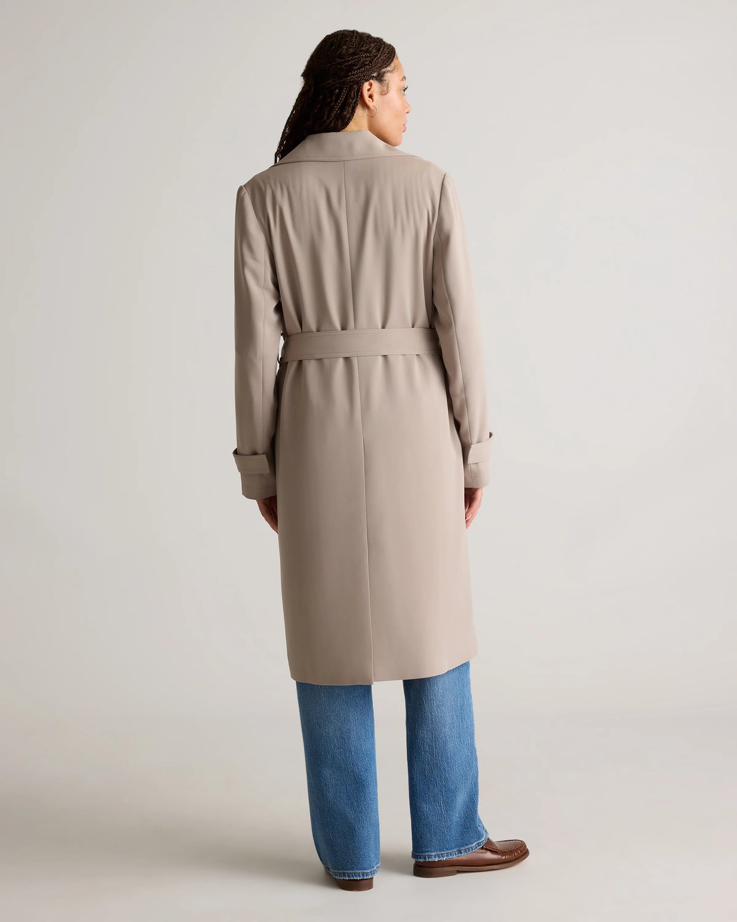 Stretch Crepe Trench Coat - XS / Olive